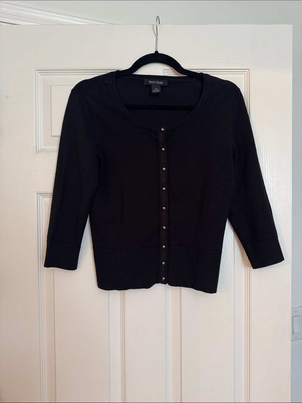 WHBM Black Button-Front Cardigan